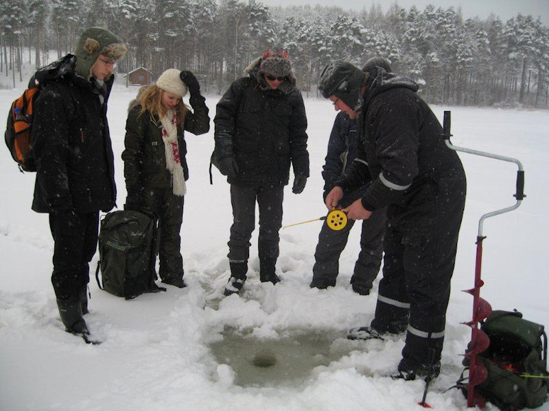 Ice fishing with Toivo Heikkinen